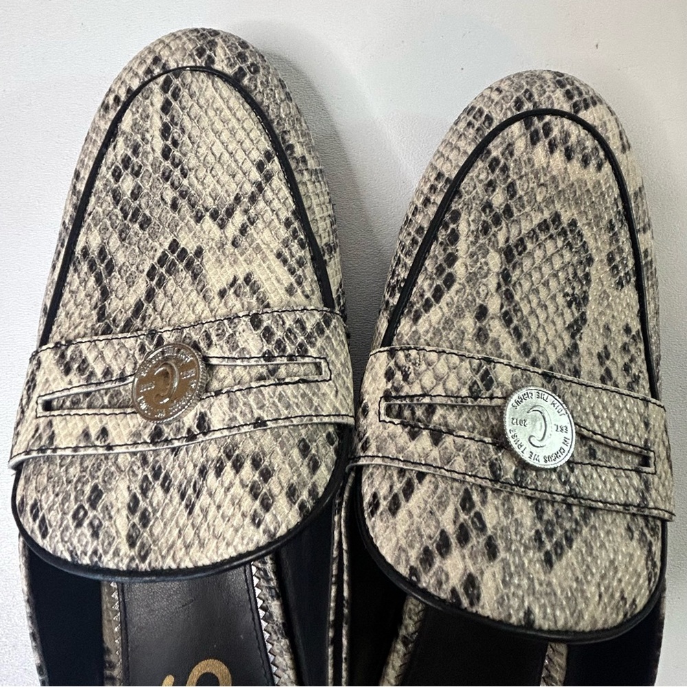 Circus by Sam Edelman Snakeskin Hal Penny Loafer Slip On Slide Mules Women’s 7.5 - Picture 7 of 10